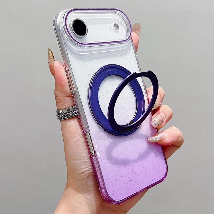 Capa para telemóvel MagSafe com suporte rotativo de 360 graus transparente em gradiente, Para iPhone 17 Pro Max, Para iPhone 17 Pro, Para iPhone 17, Para iPhone Air, Para iPhone 16 Pro Max, Para iPhone 16 Pro, Para iPhone 16 Plus, Para iPhone 16