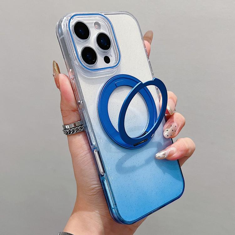 Capa para telemóvel MagSafe com suporte rotativo de 360 graus transparente em gradiente, Para iPhone 17 Pro Max, Para iPhone 17 Pro, Para iPhone 17, Para iPhone Air, Para iPhone 16 Pro Max, Para iPhone 16 Pro, Para iPhone 16 Plus, Para iPhone 16