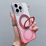 Capa para telemóvel MagSafe com suporte rotativo de 360 graus transparente em gradiente, Para iPhone 17 Pro Max, Para iPhone 17 Pro, Para iPhone 17, Para iPhone Air, Para iPhone 16 Pro Max, Para iPhone 16 Pro, Para iPhone 16 Plus, Para iPhone 16