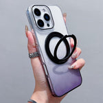 Capa para telemóvel MagSafe com suporte rotativo de 360 graus transparente em gradiente, Para iPhone 17 Pro Max, Para iPhone 17 Pro, Para iPhone 17, Para iPhone Air, Para iPhone 16 Pro Max, Para iPhone 16 Pro, Para iPhone 16 Plus, Para iPhone 16