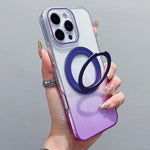 Capa para telemóvel MagSafe com suporte rotativo de 360 graus transparente em gradiente, Para iPhone 17 Pro Max, Para iPhone 17 Pro, Para iPhone 17, Para iPhone Air, Para iPhone 16 Pro Max, Para iPhone 16 Pro, Para iPhone 16 Plus, Para iPhone 16