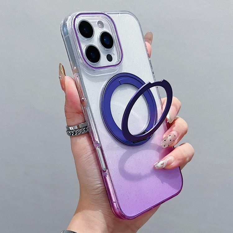 Capa para telemóvel MagSafe com suporte rotativo de 360 graus transparente em gradiente, Para iPhone 17 Pro Max, Para iPhone 17 Pro, Para iPhone 17, Para iPhone Air, Para iPhone 16 Pro Max, Para iPhone 16 Pro, Para iPhone 16 Plus, Para iPhone 16