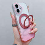 Capa para telemóvel MagSafe com suporte rotativo de 360 graus transparente em gradiente, Para iPhone 17 Pro Max, Para iPhone 17 Pro, Para iPhone 17, Para iPhone Air, Para iPhone 16 Pro Max, Para iPhone 16 Pro, Para iPhone 16 Plus, Para iPhone 16