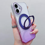Capa para telemóvel MagSafe com suporte rotativo de 360 graus transparente em gradiente, Para iPhone 17 Pro Max, Para iPhone 17 Pro, Para iPhone 17, Para iPhone Air, Para iPhone 16 Pro Max, Para iPhone 16 Pro, Para iPhone 16 Plus, Para iPhone 16