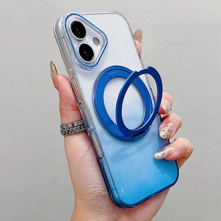 Capa para telemóvel MagSafe com suporte rotativo de 360 graus transparente em gradiente, Para iPhone 17 Pro Max, Para iPhone 17 Pro, Para iPhone 17, Para iPhone Air, Para iPhone 16 Pro Max, Para iPhone 16 Pro, Para iPhone 16 Plus, Para iPhone 16