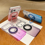 Capa para telemóvel MagSafe com suporte rotativo de 360 graus transparente em gradiente, Para iPhone 17 Pro Max, Para iPhone 17 Pro, Para iPhone 17, Para iPhone Air, Para iPhone 16 Pro Max, Para iPhone 16 Pro, Para iPhone 16 Plus, Para iPhone 16