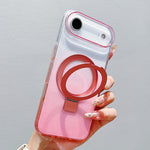Capa para telemóvel MagSafe com suporte de anel metálico transparente em gradiente, Para iPhone 17 Pro Max, Para iPhone 17 Pro, Para iPhone 17, Para iPhone Air, Para iPhone 16 Pro Max, Para iPhone 16 Pro, Para iPhone 16 Plus, Para iPhone 16