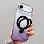 Capa para telemóvel MagSafe com suporte de anel metálico transparente em gradiente, Para iPhone 17 Pro Max, Para iPhone 17 Pro, Para iPhone 17, Para iPhone Air, Para iPhone 16 Pro Max, Para iPhone 16 Pro, Para iPhone 16 Plus, Para iPhone 16