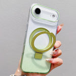 Capa para telemóvel MagSafe com suporte de anel metálico transparente em gradiente, Para iPhone 17 Pro Max, Para iPhone 17 Pro, Para iPhone 17, Para iPhone Air, Para iPhone 16 Pro Max, Para iPhone 16 Pro, Para iPhone 16 Plus, Para iPhone 16