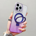 Capa para telemóvel MagSafe com suporte de anel metálico transparente em gradiente, Para iPhone 17 Pro Max, Para iPhone 17 Pro, Para iPhone 17, Para iPhone Air, Para iPhone 16 Pro Max, Para iPhone 16 Pro, Para iPhone 16 Plus, Para iPhone 16