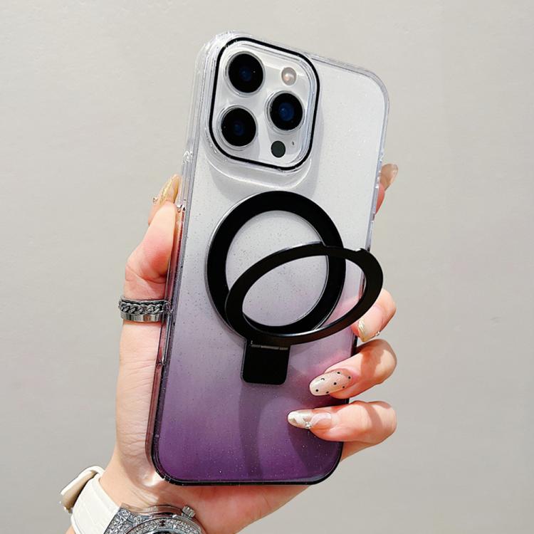 Capa para telemóvel MagSafe com suporte de anel metálico transparente em gradiente, Para iPhone 17 Pro Max, Para iPhone 17 Pro, Para iPhone 17, Para iPhone Air, Para iPhone 16 Pro Max, Para iPhone 16 Pro, Para iPhone 16 Plus, Para iPhone 16