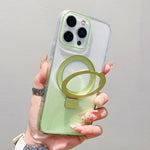 Capa para telemóvel MagSafe com suporte de anel metálico transparente em gradiente, Para iPhone 17 Pro Max, Para iPhone 17 Pro, Para iPhone 17, Para iPhone Air, Para iPhone 16 Pro Max, Para iPhone 16 Pro, Para iPhone 16 Plus, Para iPhone 16