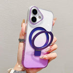Capa para telemóvel MagSafe com suporte de anel metálico transparente em gradiente, Para iPhone 17 Pro Max, Para iPhone 17 Pro, Para iPhone 17, Para iPhone Air, Para iPhone 16 Pro Max, Para iPhone 16 Pro, Para iPhone 16 Plus, Para iPhone 16
