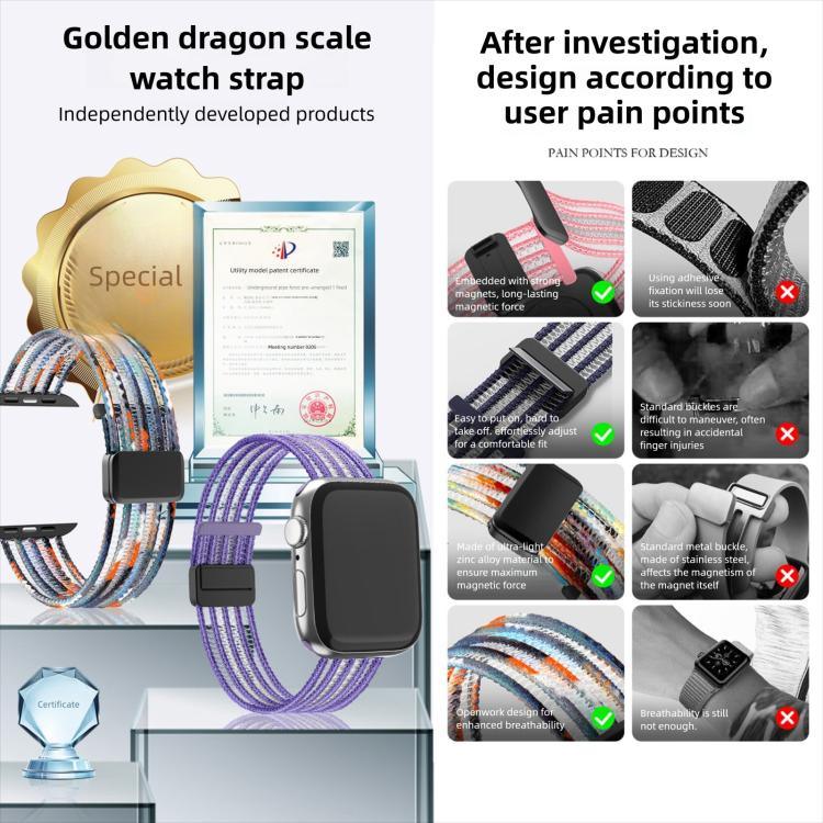 Pulseira de Relógio em Nylon Respirável Estilo Linha de Peixe, para Apple Watch 46mm / 49mm / 45mm / 44mm, para Apple Watch S11 42mm / 41mm / 40mm / 38mm