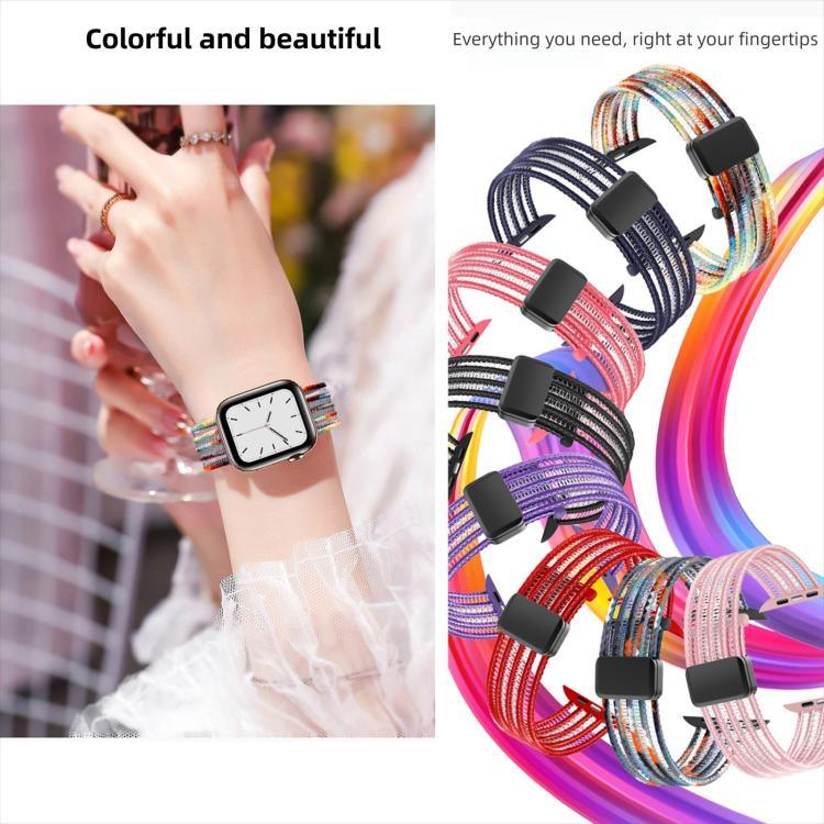 Pulseira de Relógio em Nylon Respirável Estilo Linha de Peixe, para Apple Watch 46mm / 49mm / 45mm / 44mm, para Apple Watch S11 42mm / 41mm / 40mm / 38mm