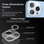 Filme de Vidro Temperado com Anel Brilhante para Lente de Câmara, Para iPhone 17 Pro Max, Para iPhone 17 Pro
