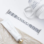 Bracelete de Relógio em Metal com Diamantes e Padrão de Redemoinhos Fluídos xDfind, Para Apple Watch 42 / 44 / 45 / 46 / 49mm, Para Apple Watch 38 / 40 / 41 / S11 42mm