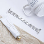Bracelete de Relógio em Metal com Diamantes e Padrão de Redemoinhos Fluídos xDfind, Para Apple Watch 42 / 44 / 45 / 46 / 49mm, Para Apple Watch 38 / 40 / 41 / S11 42mm
