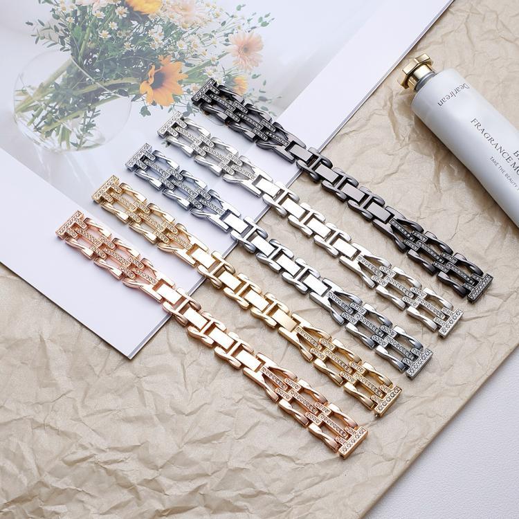 Bracelete de Relógio em Metal com Diamantes e Padrão de Redemoinhos Fluídos xDfind, Para Apple Watch 42 / 44 / 45 / 46 / 49mm, Para Apple Watch 38 / 40 / 41 / S11 42mm