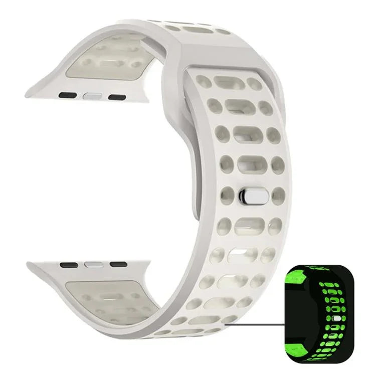 Pulseira de Relógio Desportiva em Silicone Bicolor Respirável xDfind, para Apple Watch 46mm / 49mm / 45mm / 44mm