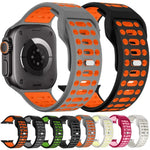 Pulseira de Relógio Desportiva em Silicone Bicolor Respirável xDfind, para Apple Watch 46mm / 49mm / 45mm / 44mm