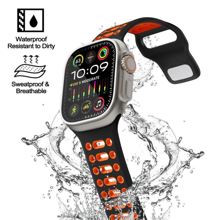 Pulseira de Relógio Desportiva em Silicone Bicolor Respirável xDfind, para Apple Watch 46mm / 49mm / 45mm / 44mm