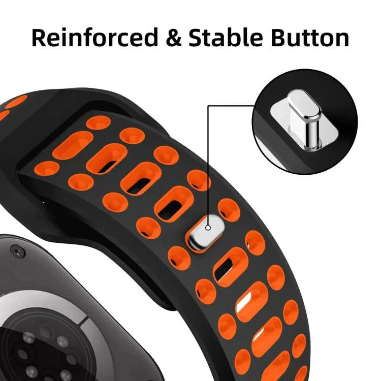 Pulseira de Relógio Desportiva em Silicone Bicolor Respirável xDfind, para Apple Watch 46mm / 49mm / 45mm / 44mm