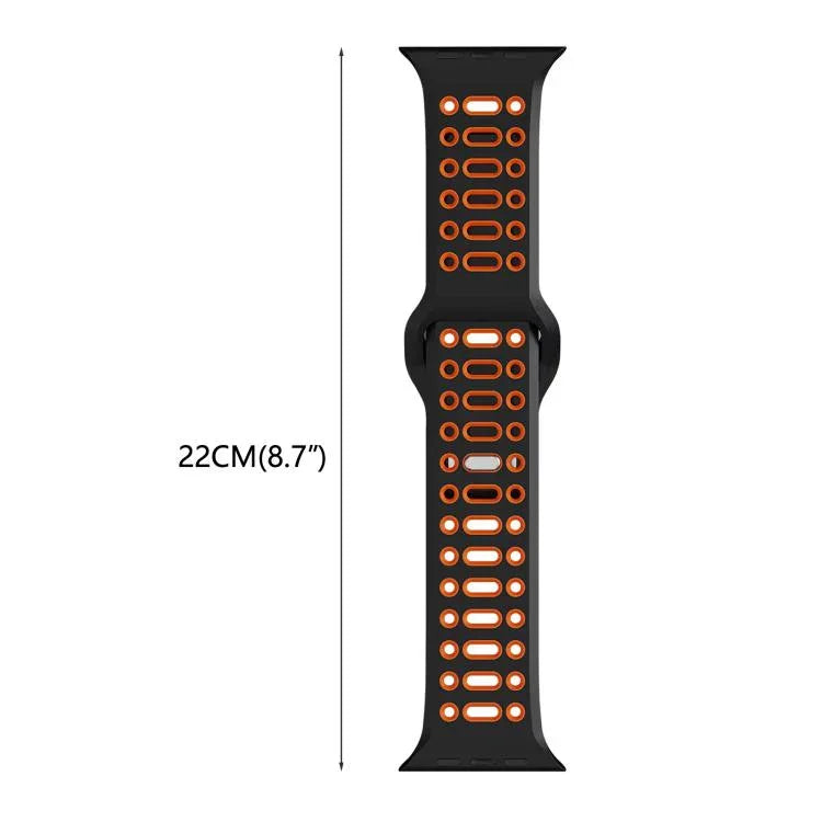 Pulseira de Relógio Desportiva em Silicone Bicolor Respirável xDfind, para Apple Watch 46mm / 49mm / 45mm / 44mm