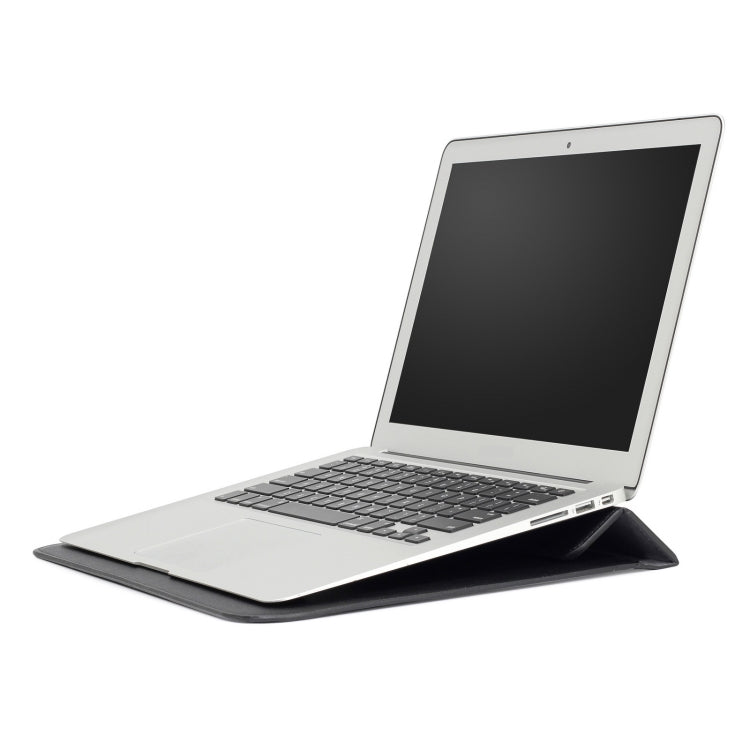 Mala envelope ultrafina em pele PU com função de suporte, para MacBook Air / Pro 11 polegadas, para MacBook Air / Pro 13 polegadas, para MacBook Air / Pro 15 polegadas