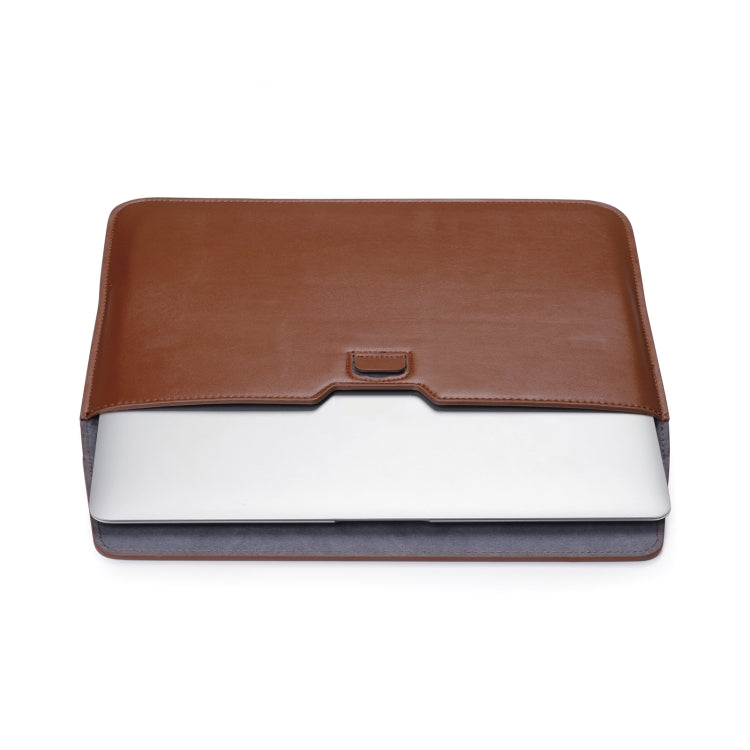 Mala envelope ultrafina em pele PU com função de suporte, para MacBook Air / Pro 11 polegadas, para MacBook Air / Pro 13 polegadas, para MacBook Air / Pro 15 polegadas