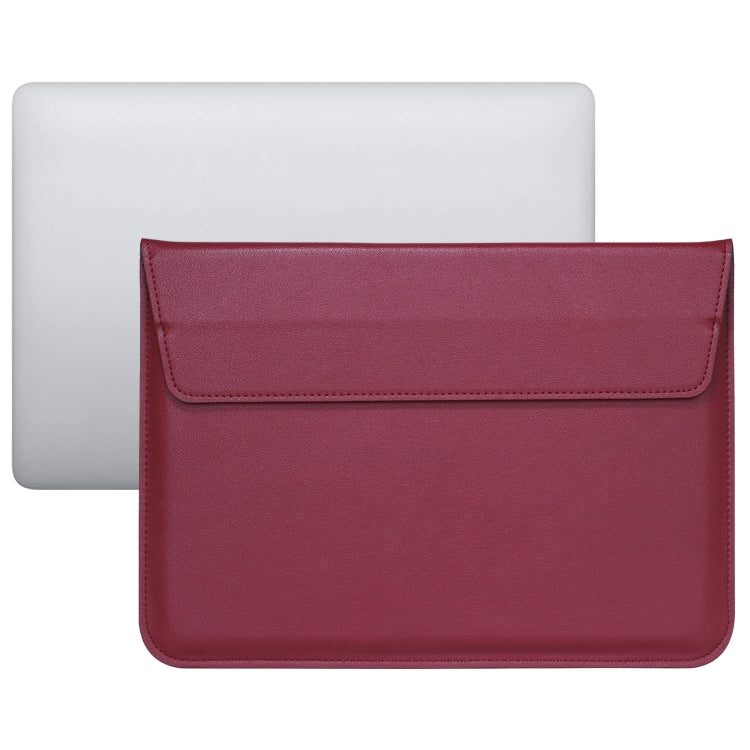 Mala envelope ultrafina em pele PU com função de suporte, para MacBook Air / Pro 11 polegadas, para MacBook Air / Pro 13 polegadas, para MacBook Air / Pro 15 polegadas
