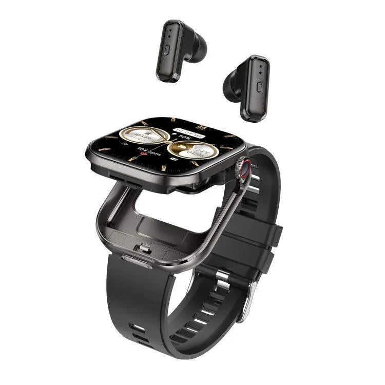 T99 Relógio Inteligente com Ecrã Quadrado de 2,02 polegadas e Auricular Bluetooth 2 em 1 IP67 à Prova de Água, Suporta Monitorização de Oxigénio no Sangue