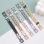 Bracelete de Relógio em Metal com Diamantes e Corrente com Laço xDfind, Para Apple Watch 42 / 44 / 45 / 46 / 49mm, Para Apple Watch 38 / 40 / 41 / S11 42mm