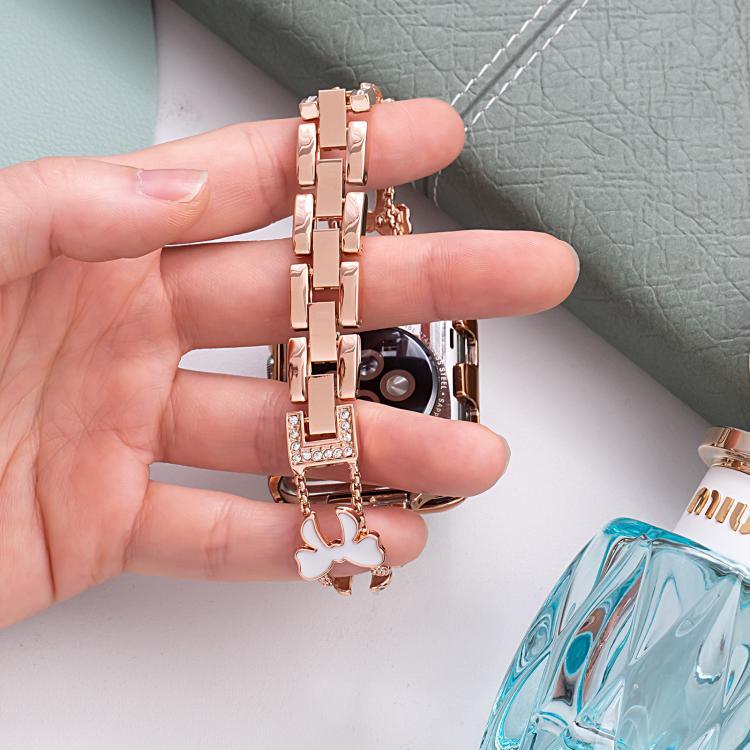 Bracelete de Relógio em Metal com Diamantes e Corrente com Laço xDfind, Para Apple Watch 42 / 44 / 45 / 46 / 49mm, Para Apple Watch 38 / 40 / 41 / S11 42mm
