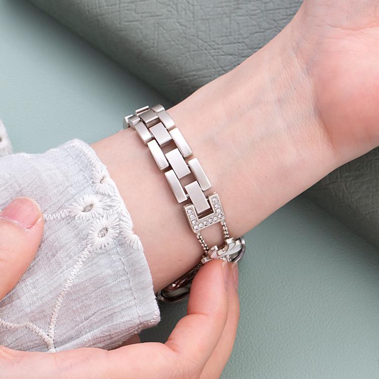 Bracelete de Relógio em Metal com Diamantes e Corrente com Laço xDfind, Para Apple Watch 42 / 44 / 45 / 46 / 49mm, Para Apple Watch 38 / 40 / 41 / S11 42mm