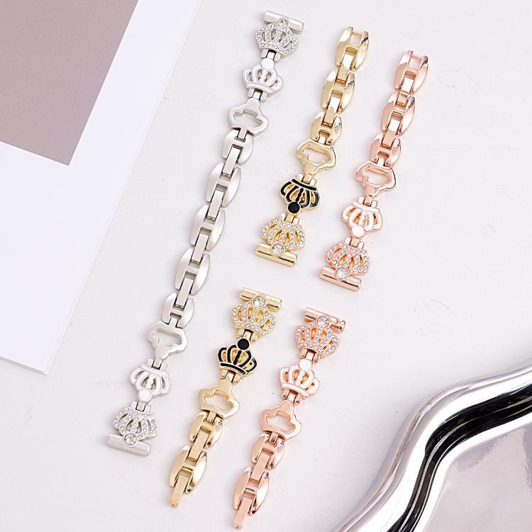 Bracelete de Relógio em Metal com Diamantes e Corrente com Coroa xDfind, Para Apple Watch 42 / 44 / 45 / 46 / 49mm, Para Apple Watch 38 / 40 / 41 / S11 42mm