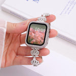 Bracelete de Relógio em Metal com Diamantes e Corrente com Coroa xDfind, Para Apple Watch 42 / 44 / 45 / 46 / 49mm, Para Apple Watch 38 / 40 / 41 / S11 42mm