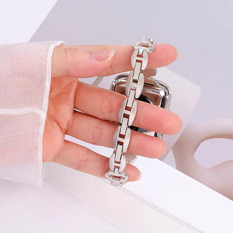 Bracelete de Relógio em Metal com Diamantes e Corrente com Coroa xDfind, Para Apple Watch 42 / 44 / 45 / 46 / 49mm, Para Apple Watch 38 / 40 / 41 / S11 42mm