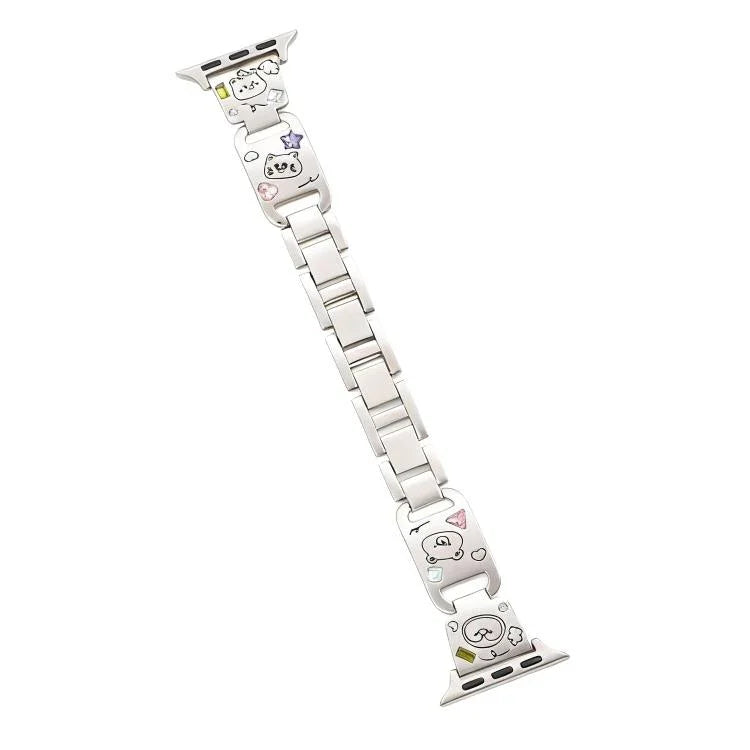 Bracelete de Relógio em Metal com Diamantes Happy Zoo xDfind, Para Apple Watch 42 / 44 / 45 / 46 / 49mm, Para Apple Watch 38 / 40 / 41 / S11 42mm