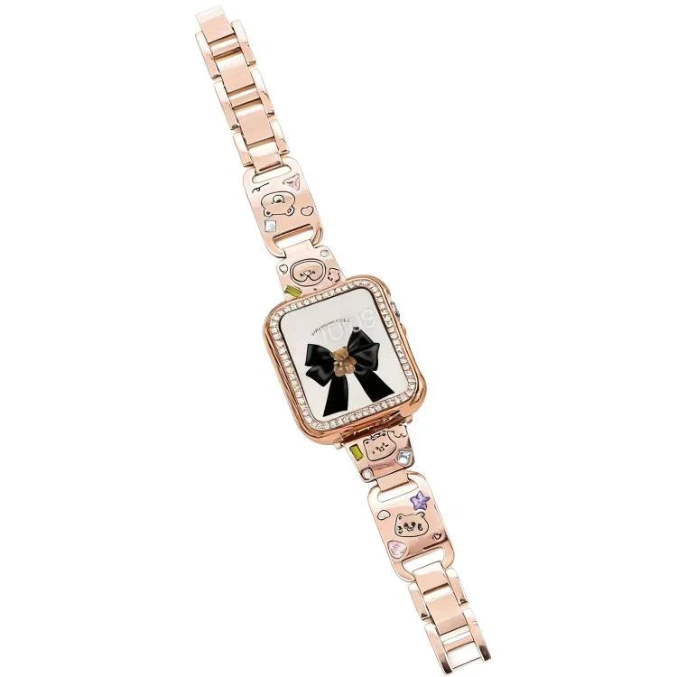 Bracelete de Relógio em Metal com Diamantes Happy Zoo xDfind, Para Apple Watch 42 / 44 / 45 / 46 / 49mm, Para Apple Watch 38 / 40 / 41 / S11 42mm