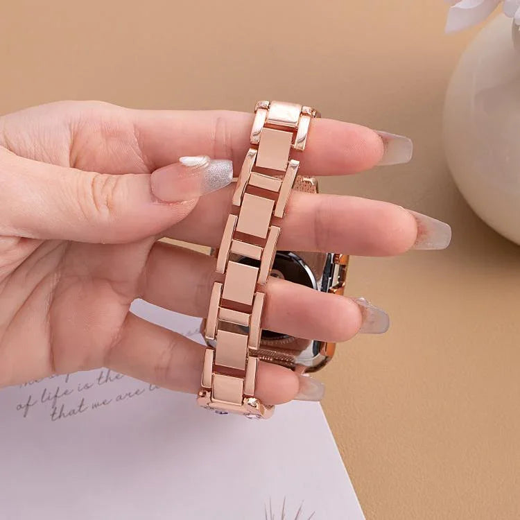 Bracelete de Relógio em Metal com Diamantes Happy Zoo xDfind, Para Apple Watch 42 / 44 / 45 / 46 / 49mm, Para Apple Watch 38 / 40 / 41 / S11 42mm