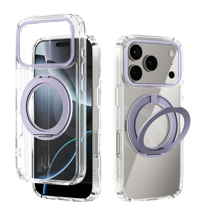 ABEEL MagSafe Q-LUCK Pivot Bracket Transparent Phone Case, For iPhone 17 Pro Max, For iPhone 17 Pro, For iPhone 17, For iPhone Air, For iPhone 16 Pro Max, For iPhone 16 Pro, For iPhone 16 Plus, For iPhone 16