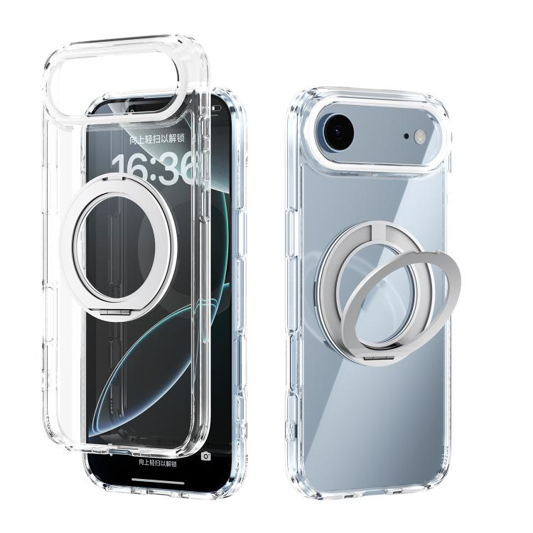 ABEEL MagSafe Q-LUCK Pivot Bracket Transparent Phone Case, For iPhone 17 Pro Max, For iPhone 17 Pro, For iPhone 17, For iPhone Air, For iPhone 16 Pro Max, For iPhone 16 Pro, For iPhone 16 Plus, For iPhone 16