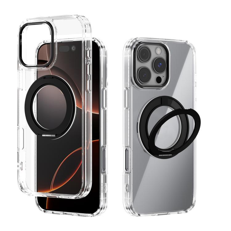 ABEEL MagSafe Q-LUCK Pivot Bracket Transparent Phone Case, For iPhone 17 Pro Max, For iPhone 17 Pro, For iPhone 17, For iPhone Air, For iPhone 16 Pro Max, For iPhone 16 Pro, For iPhone 16 Plus, For iPhone 16