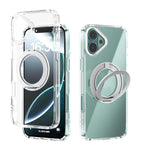ABEEL MagSafe Q-LUCK Pivot Bracket Transparent Phone Case, For iPhone 17 Pro Max, For iPhone 17 Pro, For iPhone 17, For iPhone Air, For iPhone 16 Pro Max, For iPhone 16 Pro, For iPhone 16 Plus, For iPhone 16