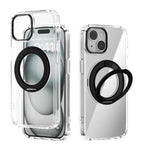 Capa Transparente para Telemóvel ABEEL MagSafe Q-LUCK Pivot, Para iPhone 15 Pro Max, Para iPhone 15 Pro, Para iPhone 15 Plus, Para iPhone 15, Para iPhone 14 Plus, Para iPhone 14, Para iPhone 14 Pro, Para iPhone 14 Pro Max