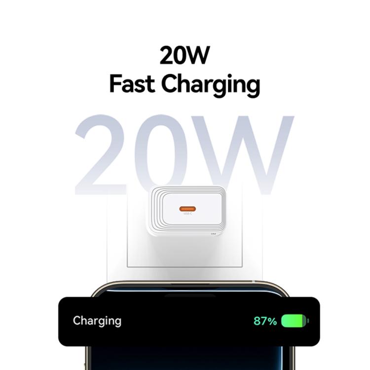 USAMS CC325 T69 PD Carregador Rápido de Porta Única 20W USB-C / Tipo-C, CC325