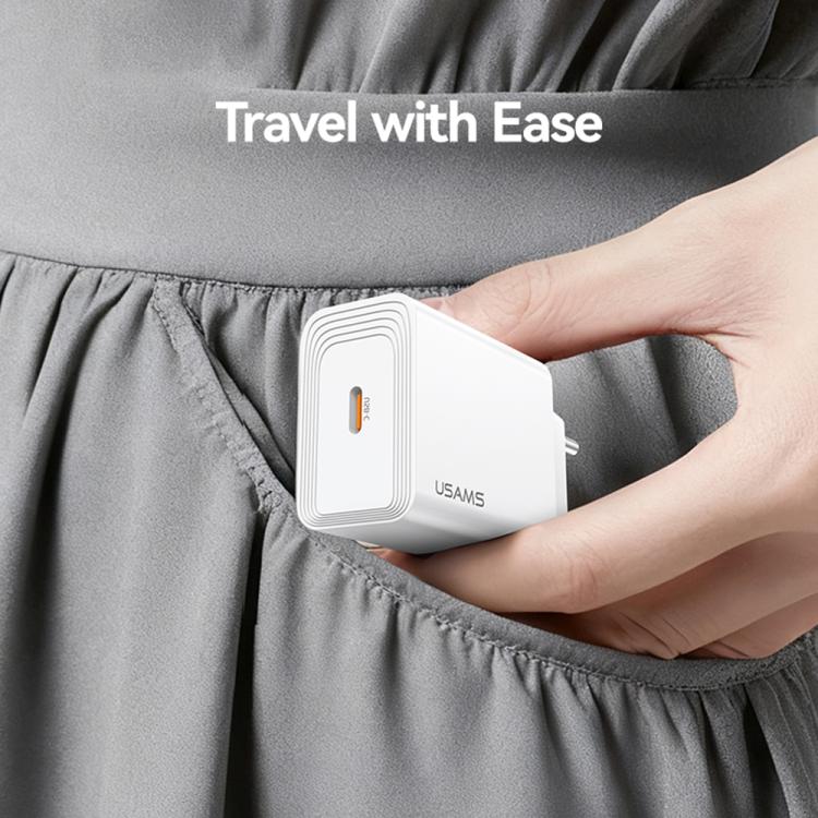USAMS CC325 T69 PD Carregador Rápido de Porta Única 20W USB-C / Tipo-C, CC325