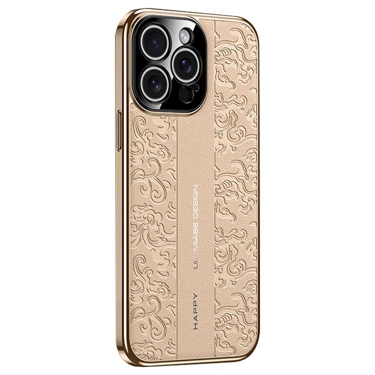 Capa para Telemóvel em PC de Pele Lisa com Padrão Dragão das Nuvens, Para iPhone 14 Pro Max