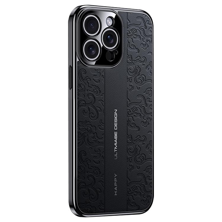Capa para Telemóvel em PC de Pele Lisa com Padrão Dragão das Nuvens, Para iPhone 14 Pro Max